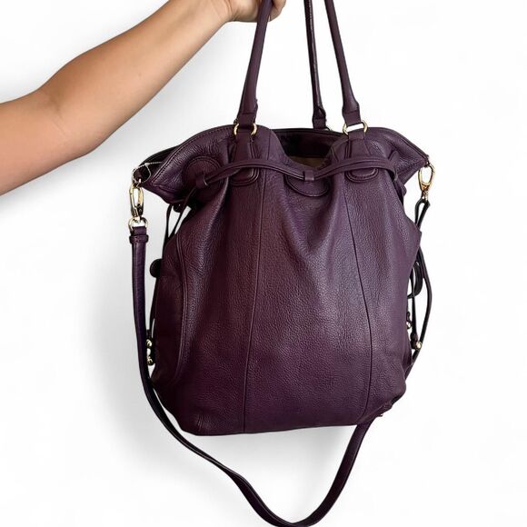 Isaac Mizrahi Extra-Large Pebbled Leather shoulder bag / Tote - Picture 2 of 6